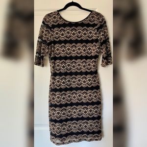 Gianni Bini Gold & Black Cocktail Dress